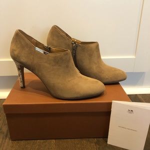 Coach snake skin suede heels